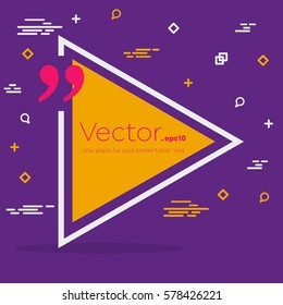 Abstract concept vector empty speech square quote text bubble. For web and mobile app isolated on background, illustration template design, creative presentation, business infographic social media.