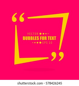 Abstract concept vector empty speech square quote text bubble. For web and mobile app isolated on background, illustration template design, creative presentation, business infographic social media.