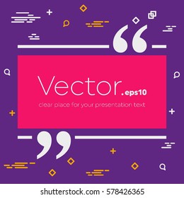 Abstract concept vector empty speech square quote text bubble. For web and mobile app isolated on background, illustration template design, creative presentation, business infographic social media.