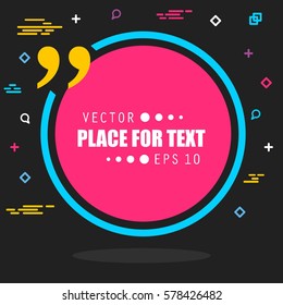Abstract concept vector empty speech square quote text bubble. For web and mobile app isolated on background, illustration template design, creative presentation, business infographic social media.