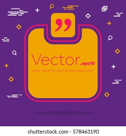 Abstract concept vector empty speech square quote text bubble. For web and mobile app isolated on background, illustration template design, creative presentation, business infographic social media.