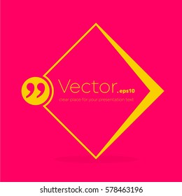 Abstract concept vector empty speech square quote text bubble. For web and mobile app isolated on background, illustration template design, creative presentation, business infographic social media.