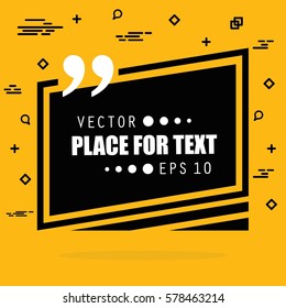 Abstract Concept Vector Empty Speech Square Quote Text Bubble. For Web And Mobile App Isolated On Background, Illustration Template Design, Creative Presentation, Business Infographic Social Media.