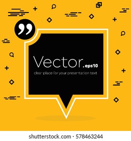 Abstract concept vector empty speech square quote text bubble. For web and mobile app isolated on background, illustration template design, creative presentation, business infographic social media.
