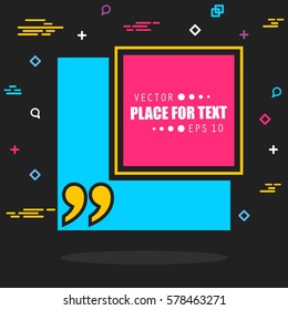 Abstract concept vector empty speech square quote text bubble. For web and mobile app isolated on background, illustration template design, creative presentation, business infographic social media.