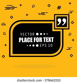 Abstract concept vector empty speech square quote text bubble. For web and mobile app isolated on background, illustration template design, creative presentation, business infographic social media.