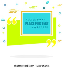 Abstract concept vector empty speech square quote text bubble. For web and mobile app isolated on background, illustration template design, creative presentation, business infographic social media.