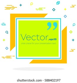 Abstract concept vector empty speech square quote text bubble. For web and mobile app isolated on background, illustration template design, creative presentation, business infographic social media.