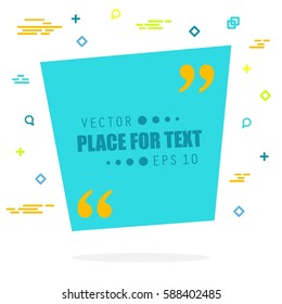 Abstract concept vector empty speech square quote text bubble. For web and mobile app isolated on background, illustration template design, creative presentation, business infographic social media.