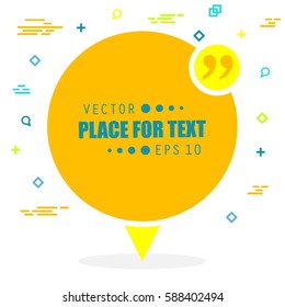 Abstract concept vector empty speech square quote text bubble. For web and mobile app isolated on background, illustration template design, creative presentation, business infographic social media.