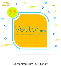 Abstract concept vector empty speech square quote text bubble. For web and mobile app isolated on background, illustration template design, creative presentation, business infographic social media.