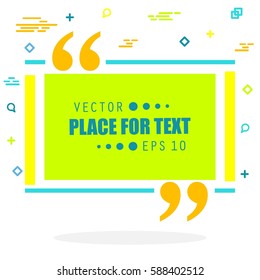 Abstract concept vector empty speech square quote text bubble. For web and mobile app isolated on background, illustration template design, creative presentation, business infographic social media.