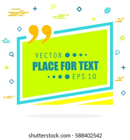 Abstract concept vector empty speech square quote text bubble. For web and mobile app isolated on background, illustration template design, creative presentation, business infographic social media.