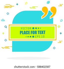 Abstract concept vector empty speech square quote text bubble. For web and mobile app isolated on background, illustration template design, creative presentation, business infographic social media.