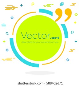 Abstract concept vector empty speech square quote text bubble. For web and mobile app isolated on background, illustration template design, creative presentation, business infographic social media.