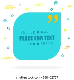 Abstract concept vector empty speech square quote text bubble. For web and mobile app isolated on background, illustration template design, creative presentation, business infographic social media.