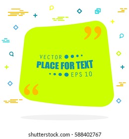 Abstract concept vector empty speech square quote text bubble. For web and mobile app isolated on background, illustration template design, creative presentation, business infographic social media.