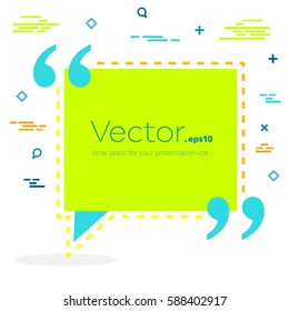Abstract concept vector empty speech square quote text bubble. For web and mobile app isolated on background, illustration template design, creative presentation, business infographic social media.