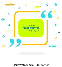 Abstract concept vector empty speech square quote text bubble. For web and mobile app isolated on background, illustration template design, creative presentation, business infographic social media.