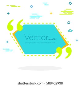 Abstract concept vector empty speech square quote text bubble. For web and mobile app isolated on background, illustration template design, creative presentation, business infographic social media.