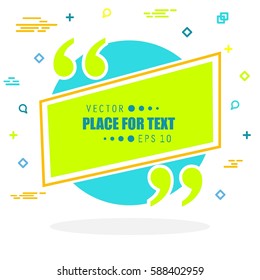 Abstract concept vector empty speech square quote text bubble. For web and mobile app isolated on background, illustration template design, creative presentation, business infographic social media.