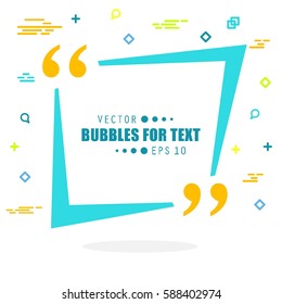 Abstract concept vector empty speech square quote text bubble. For web and mobile app isolated on background, illustration template design, creative presentation, business infographic social media.