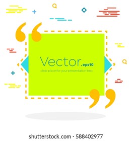 Abstract concept vector empty speech square quote text bubble. For web and mobile app isolated on background, illustration template design, creative presentation, business infographic social media.
