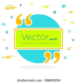 Abstract concept vector empty speech square quote text bubble. For web and mobile app isolated on background, illustration template design, creative presentation, business infographic social media.