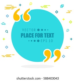 Abstract concept vector empty speech square quote text bubble. For web and mobile app isolated on background, illustration template design, creative presentation, business infographic social media.