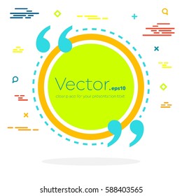 Abstract concept vector empty speech square quote text bubble. For web and mobile app isolated on background, illustration template design, creative presentation, business infographic social media.