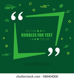 Abstract concept vector empty speech square quote text bubble. For web and mobile app isolated on background, illustration template design, creative presentation, business infographic social media.