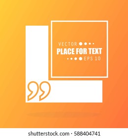 Abstract concept vector empty speech square quote text bubble. For web and mobile app isolated on background, illustration template design, creative presentation, business infographic social media.