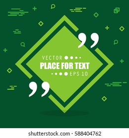 Abstract concept vector empty speech square quote text bubble. For web and mobile app isolated on background, illustration template design, creative presentation, business infographic social media.