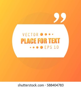Abstract concept vector empty speech square quote text bubble. For web and mobile app isolated on background, illustration template design, creative presentation, business infographic social media.