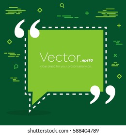 Abstract concept vector empty speech square quote text bubble. For web and mobile app isolated on background, illustration template design, creative presentation, business infographic social media.