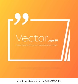 Abstract concept vector empty speech square quote text bubble. For web and mobile app isolated on background, illustration template design, creative presentation, business infographic social media.