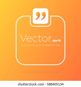 Abstract concept vector empty speech square quote text bubble. For web and mobile app isolated on background, illustration template design, creative presentation, business infographic social media.