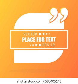 Abstract concept vector empty speech square quote text bubble. For web and mobile app isolated on background, illustration template design, creative presentation, business infographic social media.