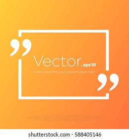 Abstract concept vector empty speech square quote text bubble. For web and mobile app isolated on background, illustration template design, creative presentation, business infographic social media.