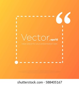 Abstract concept vector empty speech square quote text bubble. For web and mobile app isolated on background, illustration template design, creative presentation, business infographic social media.