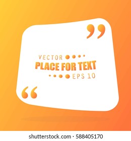 Abstract concept vector empty speech square quote text bubble. For web and mobile app isolated on background, illustration template design, creative presentation, business infographic social media.