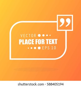 Abstract concept vector empty speech square quote text bubble. For web and mobile app isolated on background, illustration template design, creative presentation, business infographic social media.