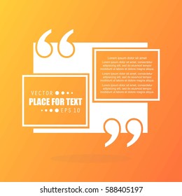 Abstract concept vector empty speech square quote text bubble. For web and mobile app isolated on background, illustration template design, creative presentation, business infographic social media.