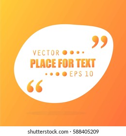 Abstract concept vector empty speech square quote text bubble. For web and mobile app isolated on background, illustration template design, creative presentation, business infographic social media.