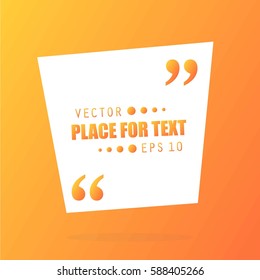 Abstract concept vector empty speech square quote text bubble. For web and mobile app isolated on background, illustration template design, creative presentation, business infographic social media.