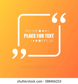 Abstract concept vector empty speech square quote text bubble. For web and mobile app isolated on background, illustration template design, creative presentation, business infographic social media.