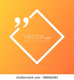 Abstract concept vector empty speech square quote text bubble. For web and mobile app isolated on background, illustration template design, creative presentation, business infographic social media.