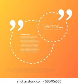 Abstract concept vector empty speech square quote text bubble. For web and mobile app isolated on background, illustration template design, creative presentation, business infographic social media.
