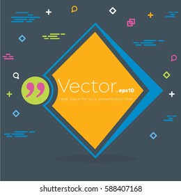 Abstract concept vector empty speech square quote text bubble. For web and mobile app isolated on background, illustration template design, creative presentation, business infographic social media.