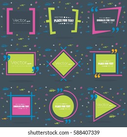 Abstract concept vector empty speech square quote text bubble. For web and mobile app isolated on background, illustration template design, creative presentation, business infographic social media.